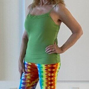 Style & Co. Lime Green Camisole with crochet and sequins Sz. L